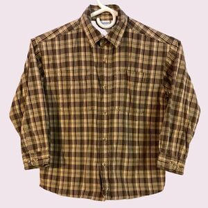 Canyon River Blues Plaid Lined Button Down Long Sleeve Boys Youth Tee Shirt